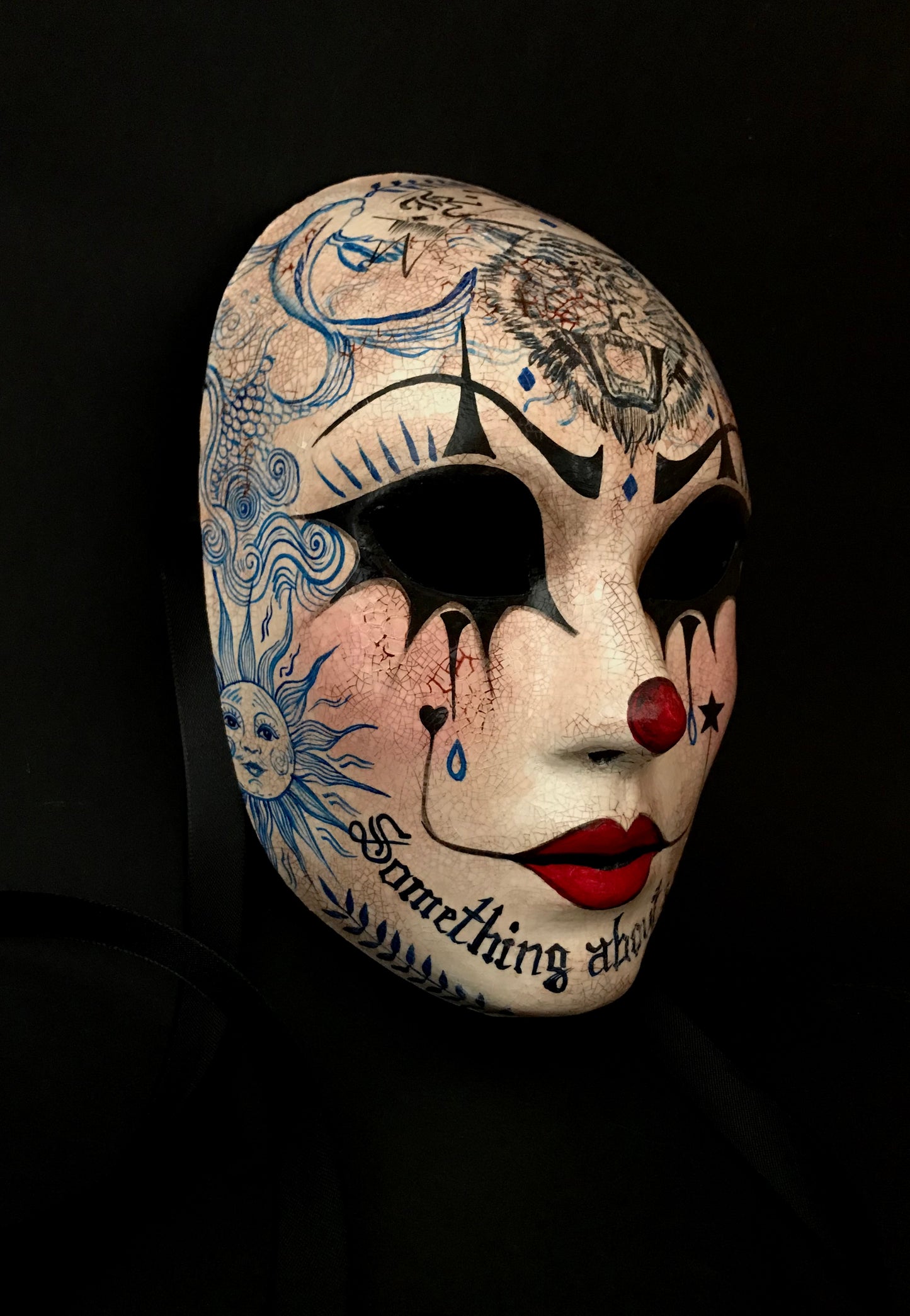 Pierrot mask with tattoos