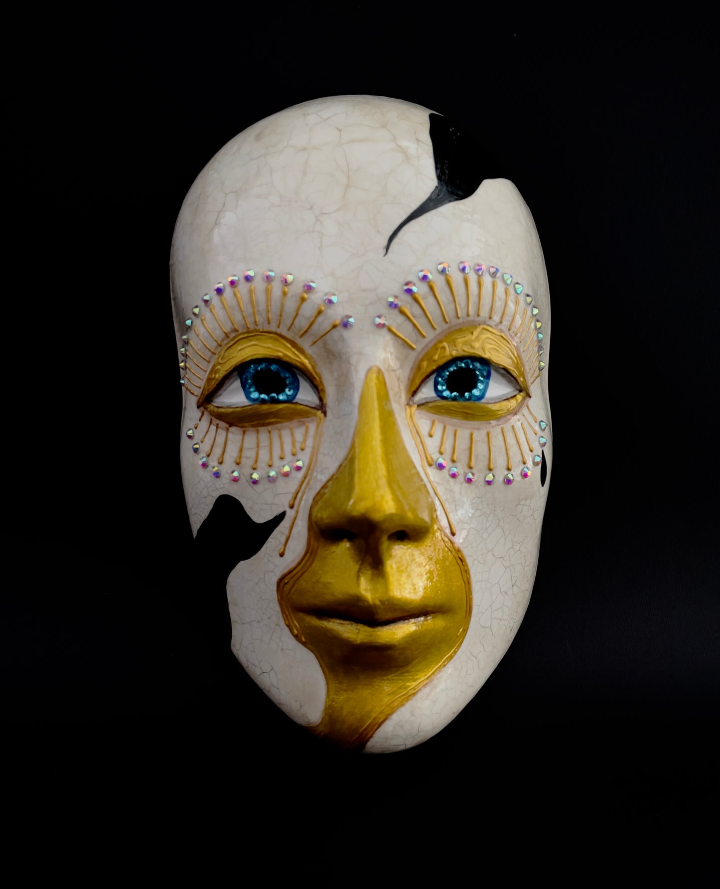 White and gold mask