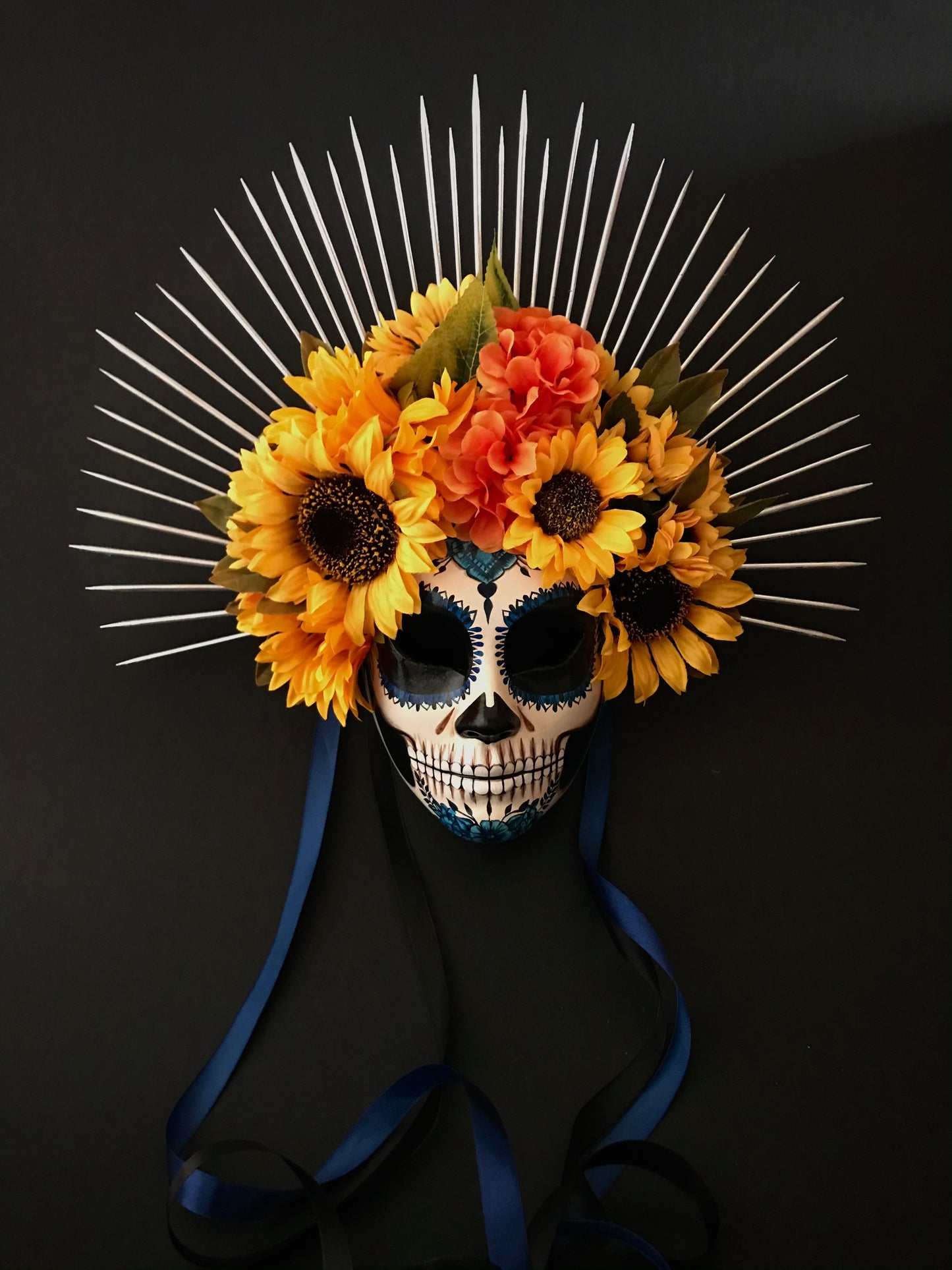 Blue Catrina with sunflowers