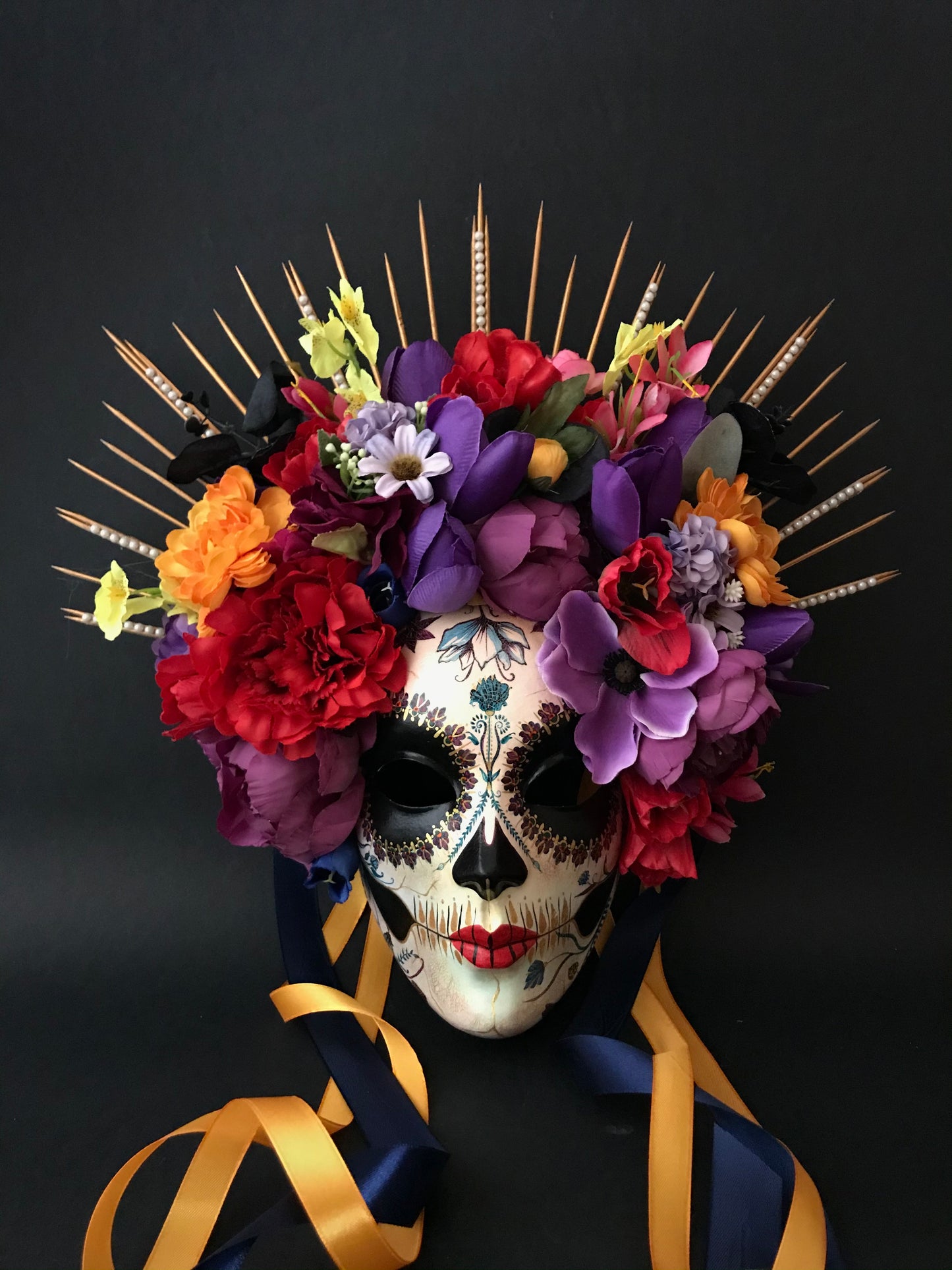 Rainbow Catrina mask