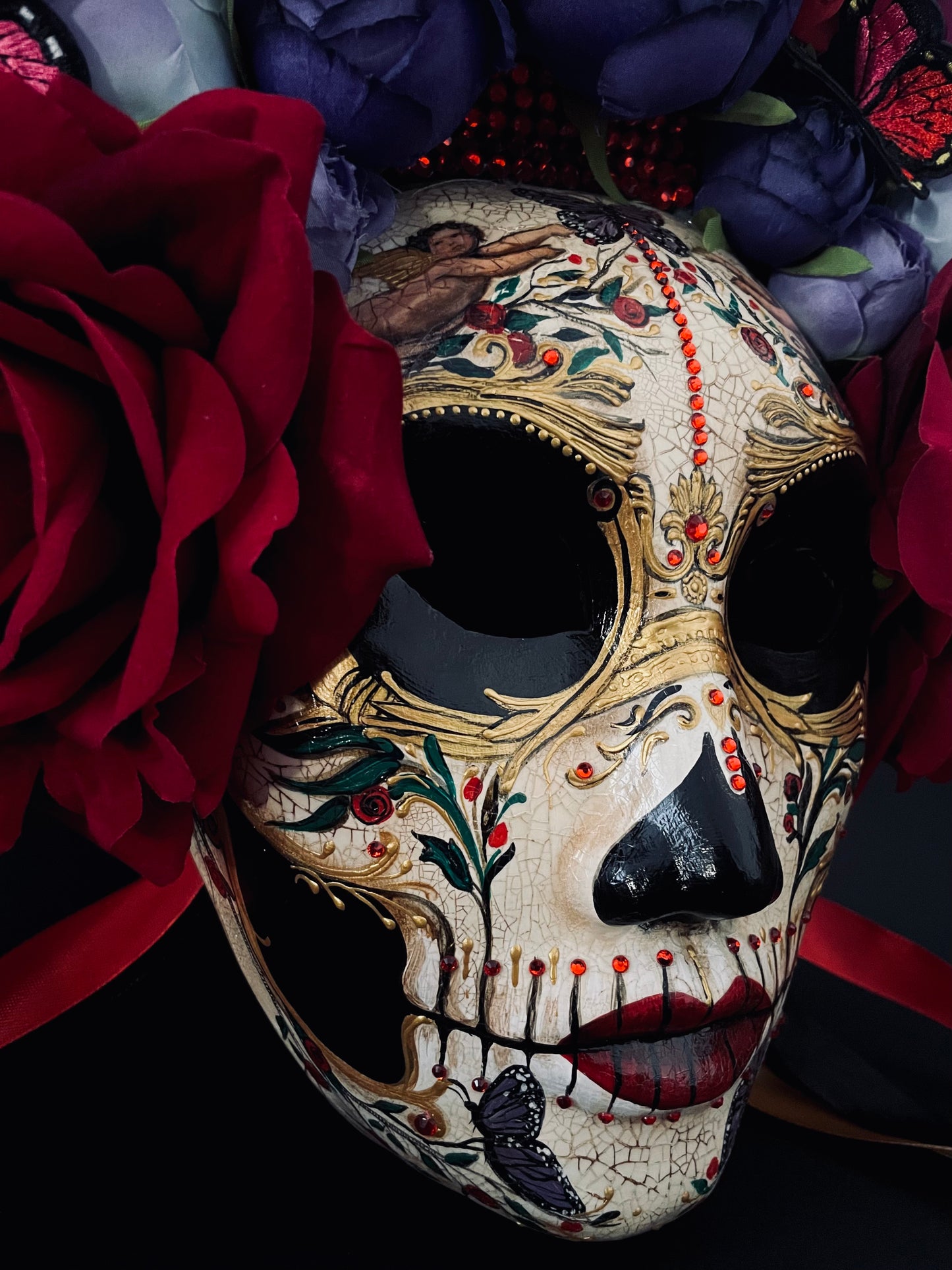 Catrina mask with rhinestones