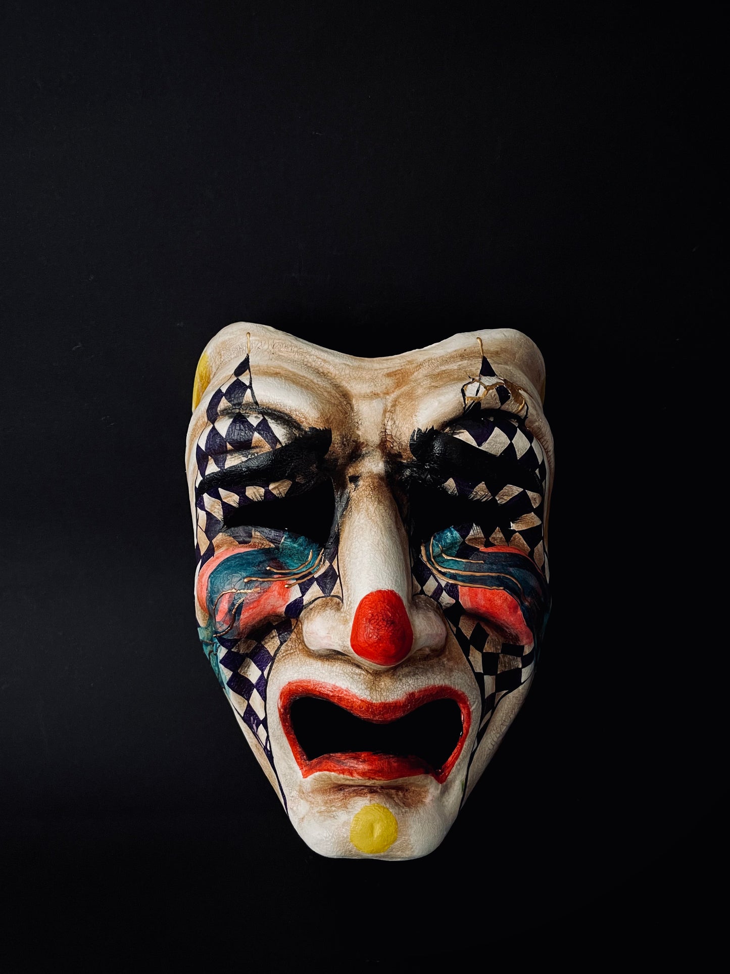 Tragedy mask. Tragic clown.