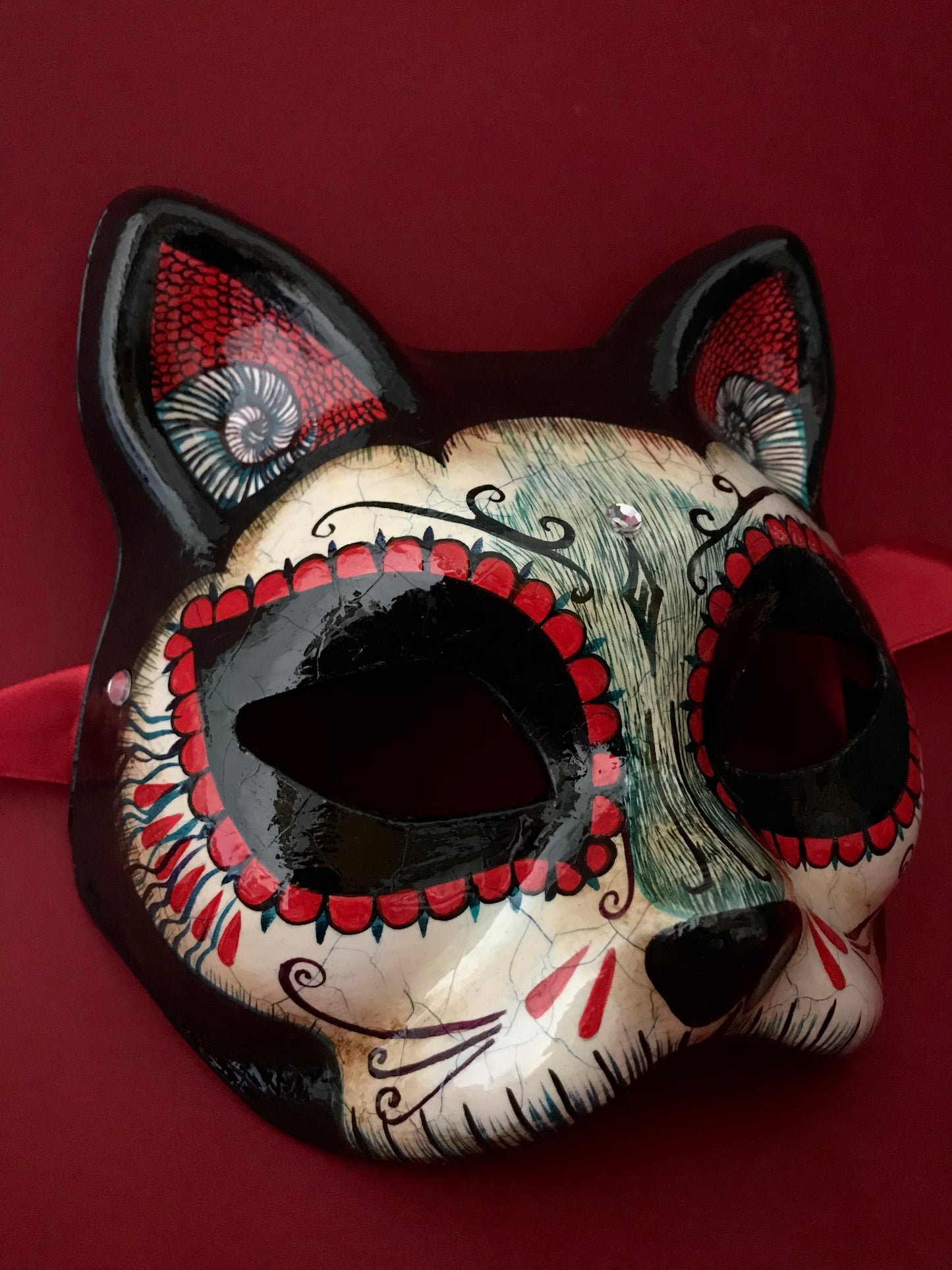 Day of the dead cat mask