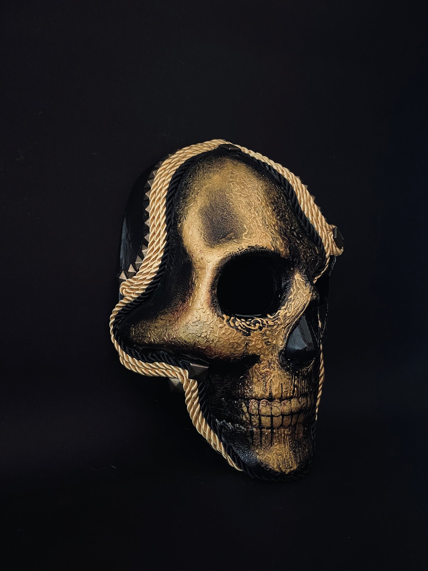 Skull mask.  Riveted skull mask