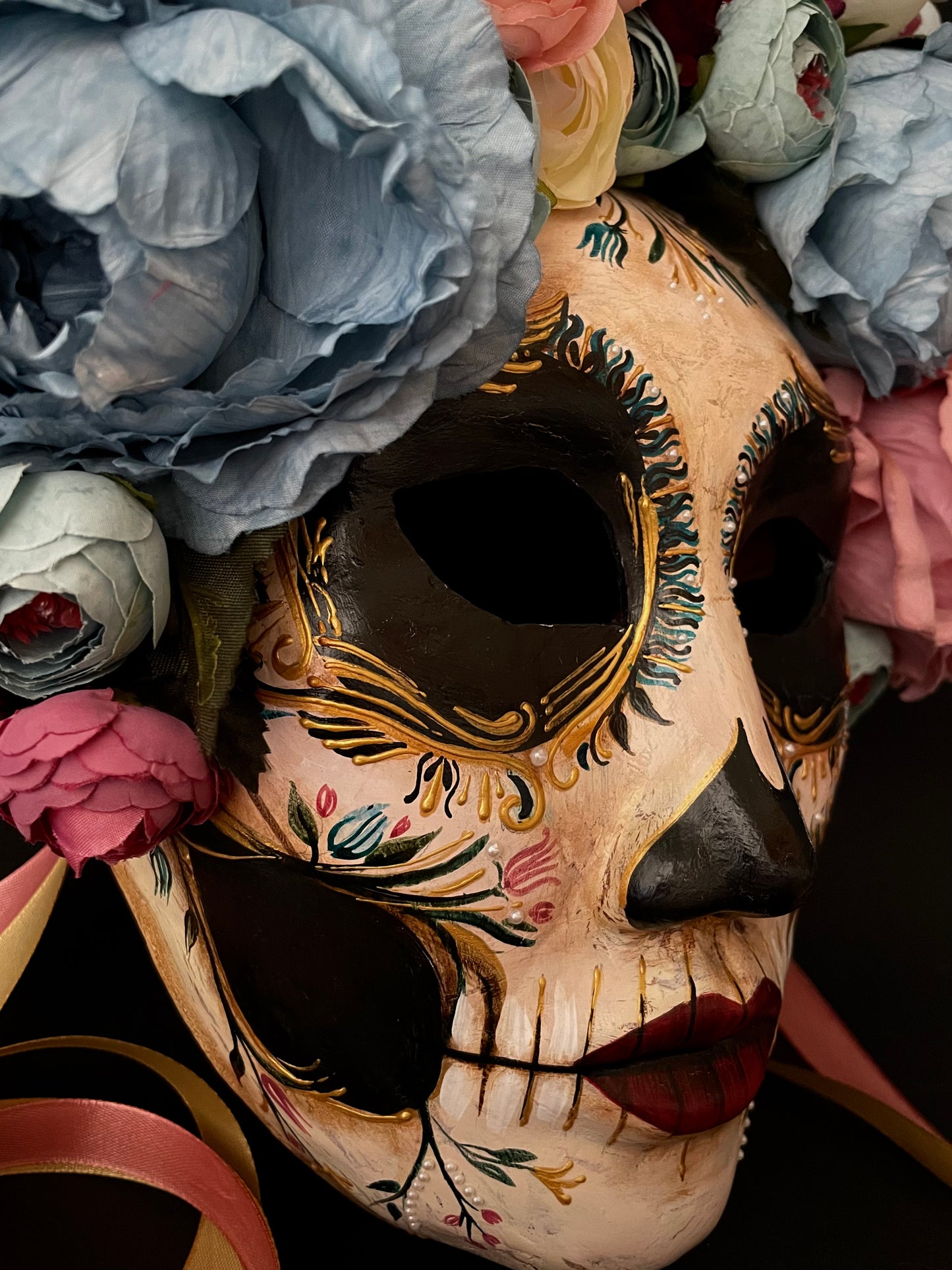 Baroque Catrina mask. Day of the dead mask.