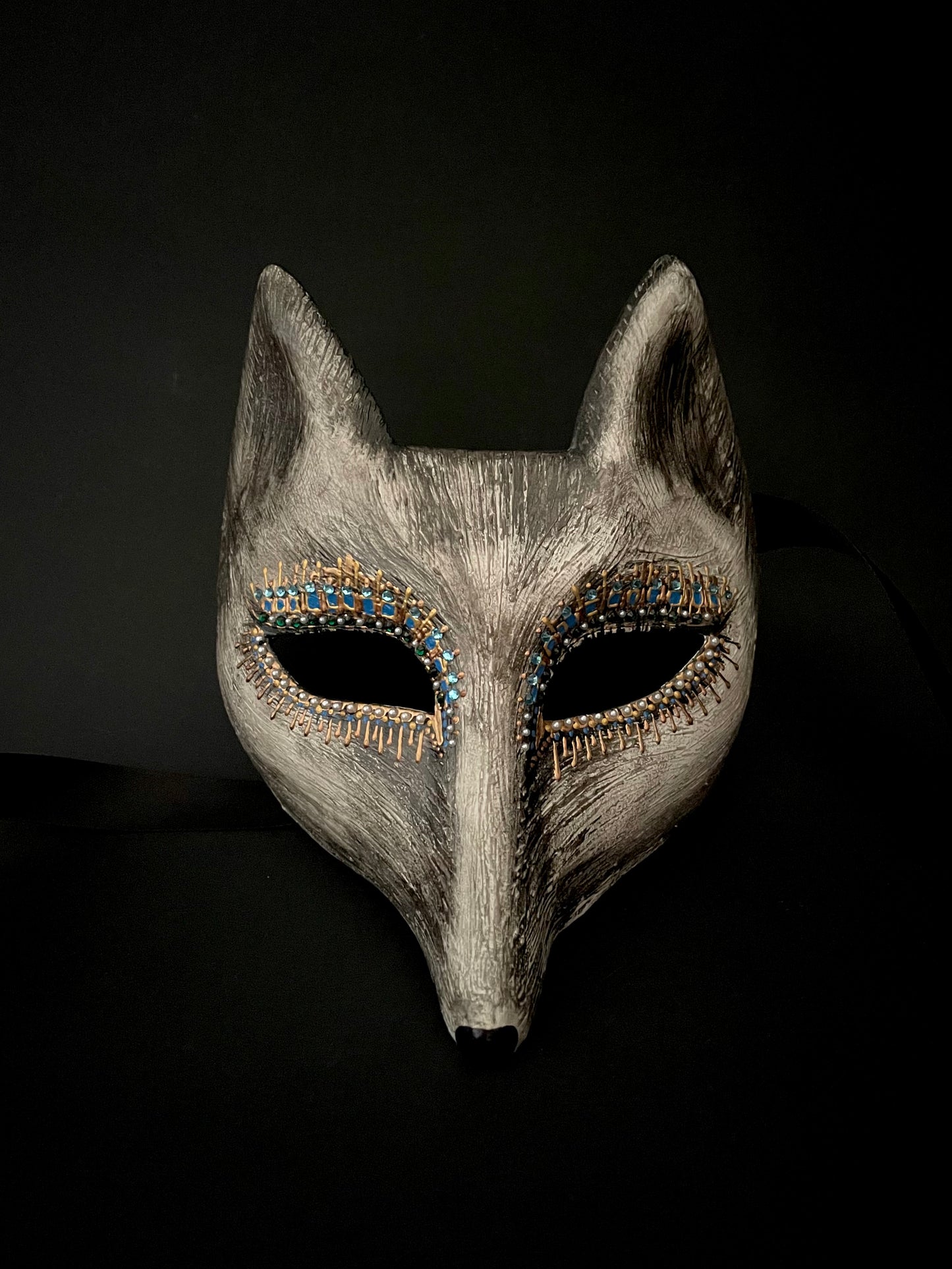 Grey fox mask. Animal mask.