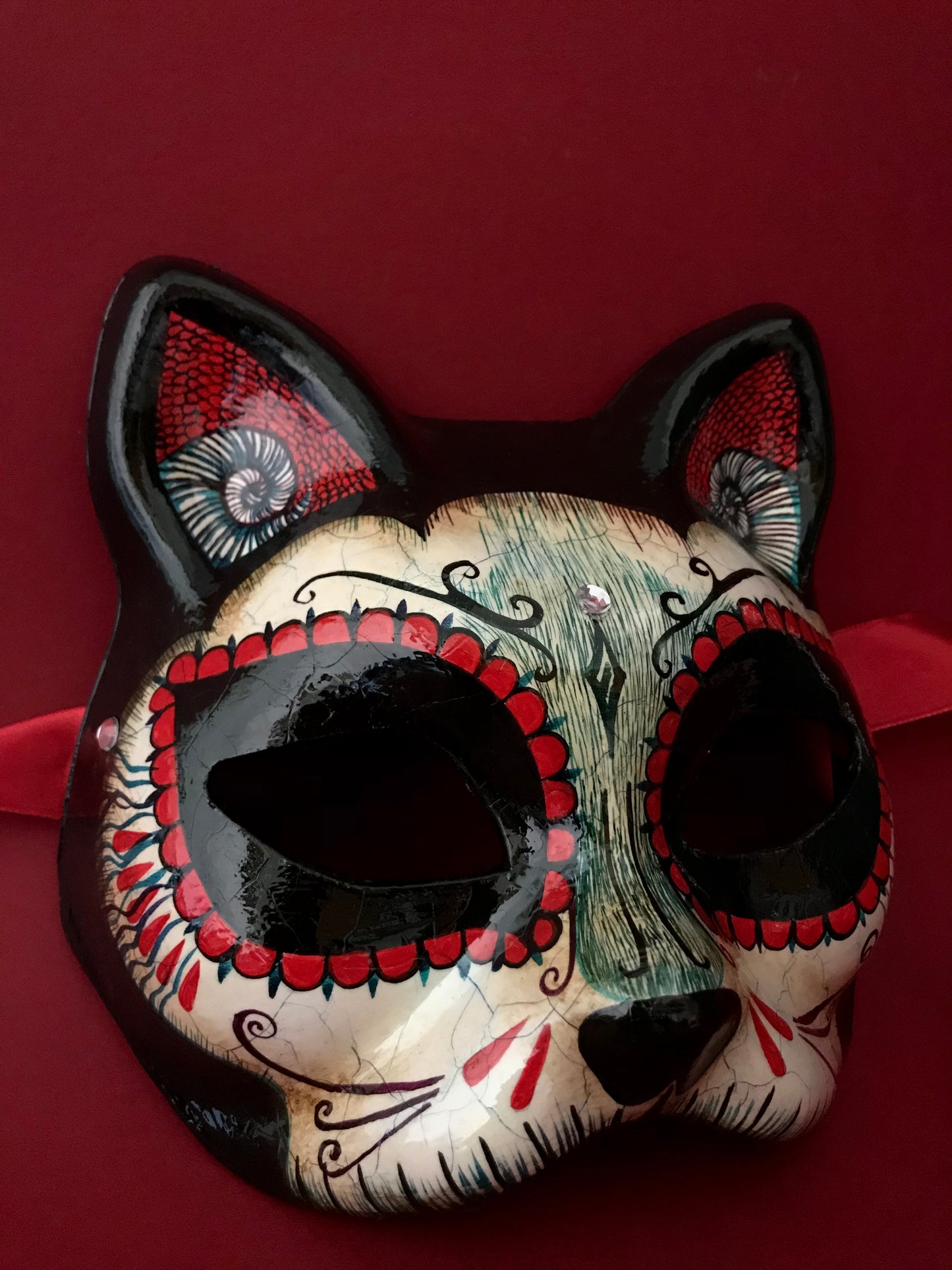 Day of the dead cat mask