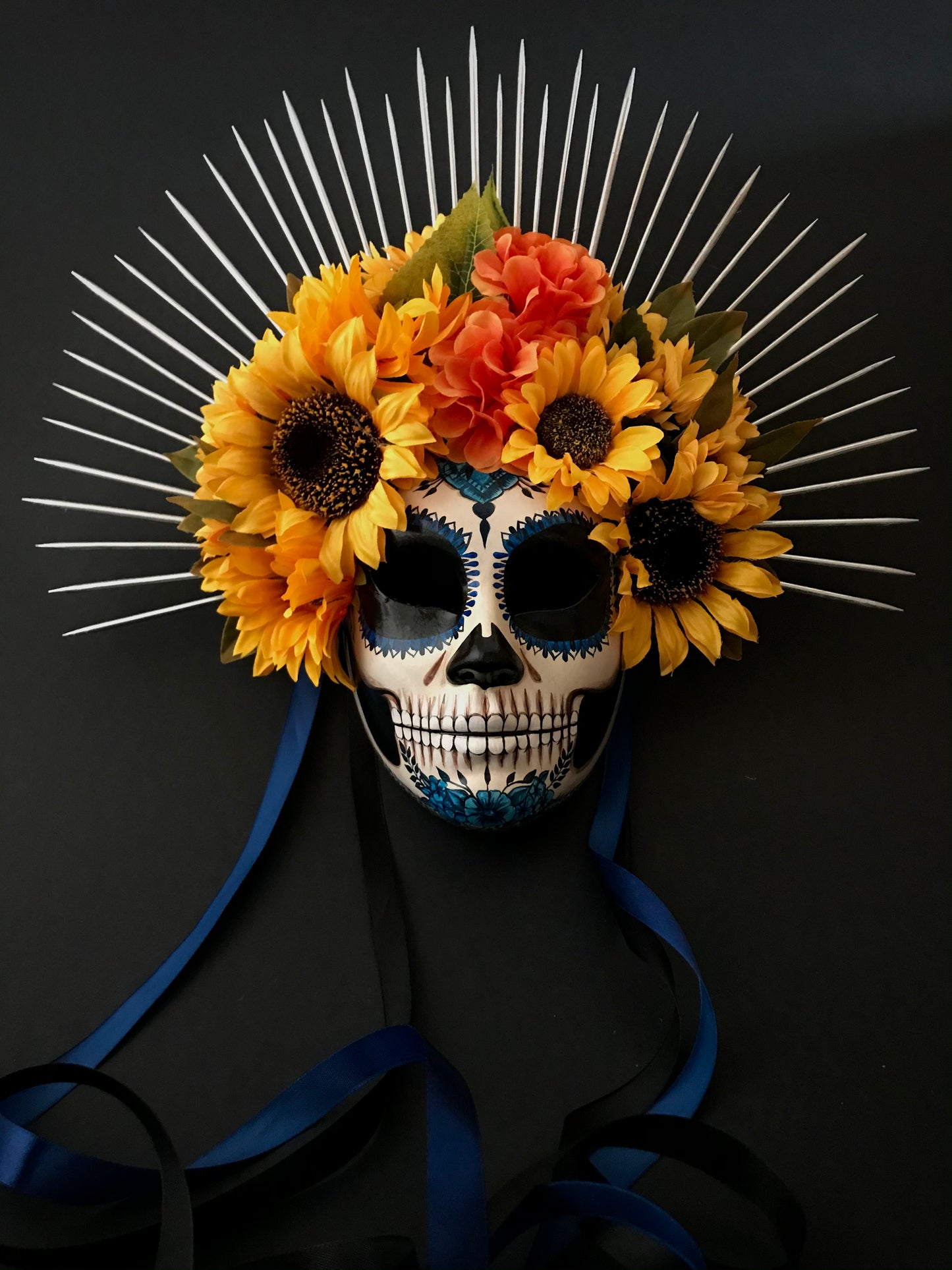 Blue Catrina with sunflowers