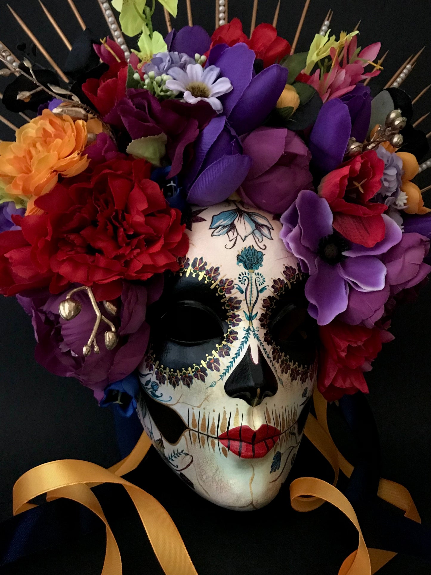 Rainbow Catrina mask