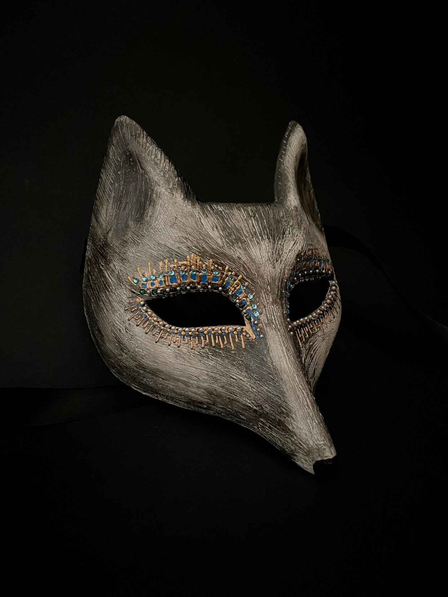 Grey fox mask. Animal mask.