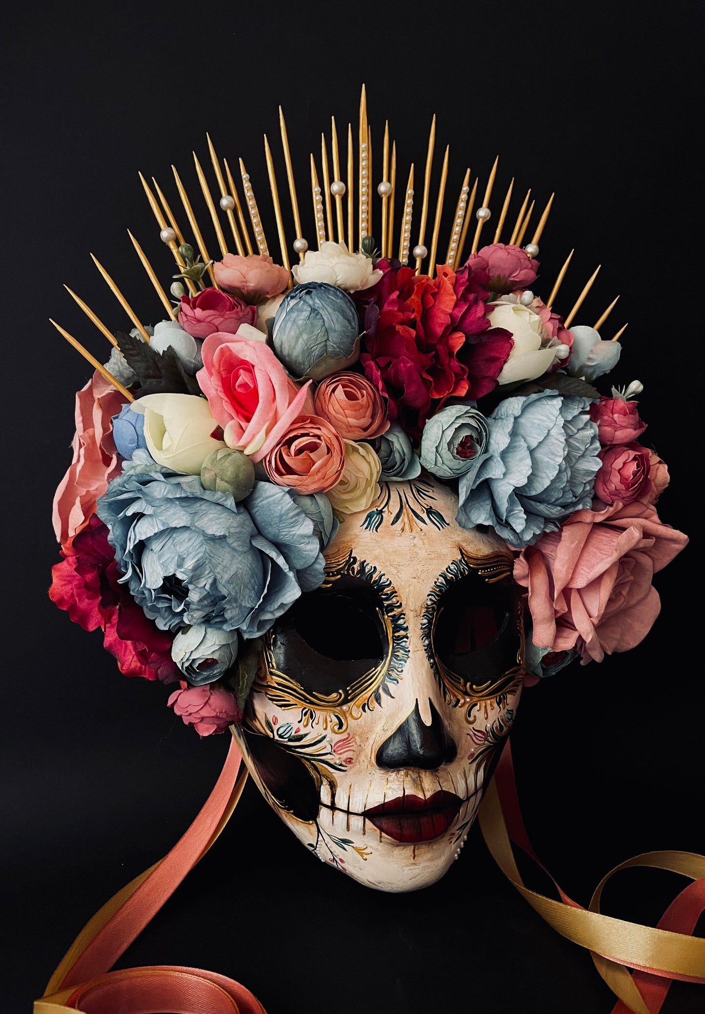 Baroque Catrina mask. Day of the dead mask.