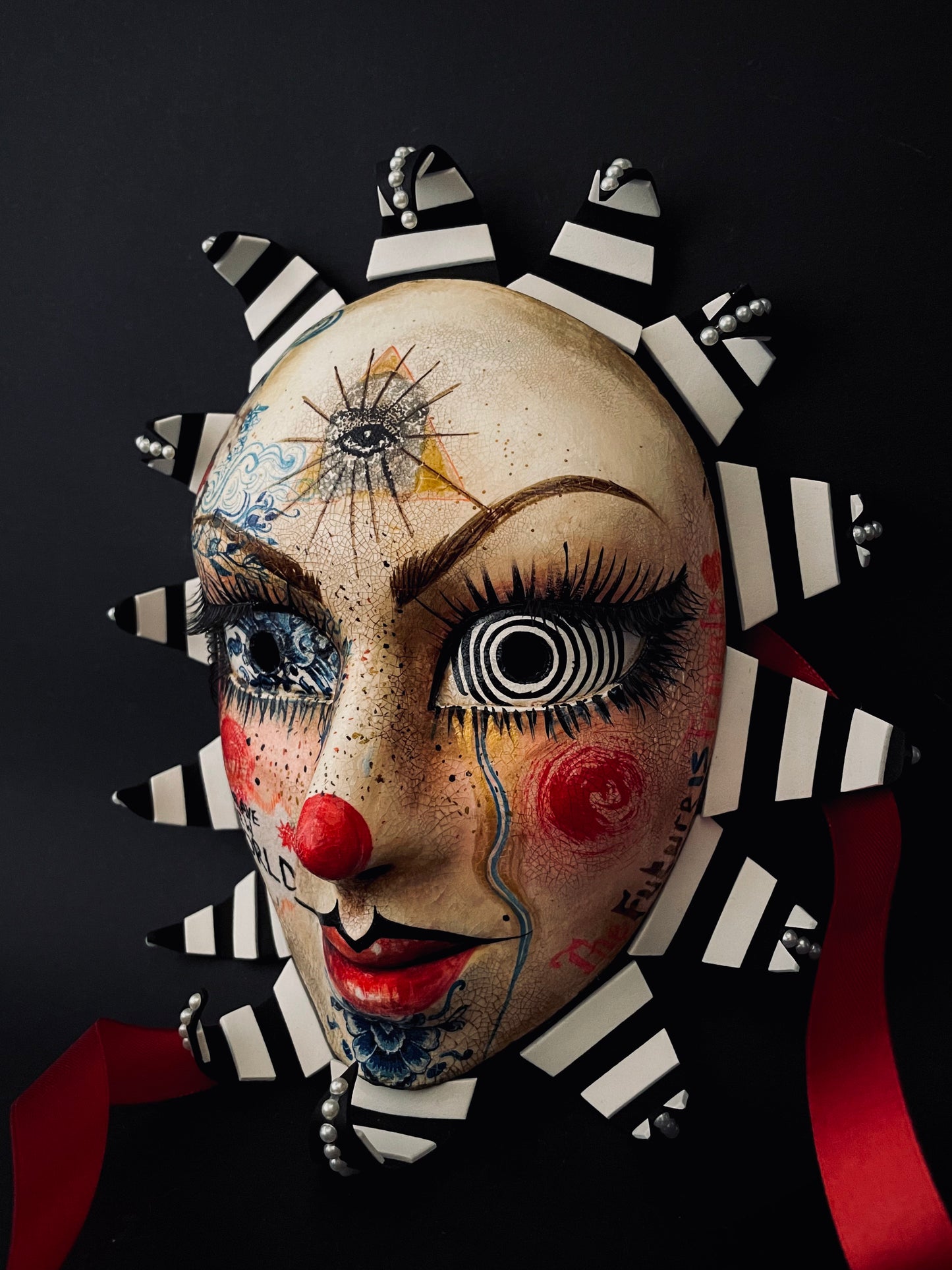 Moretta clown mask. Carnival mask