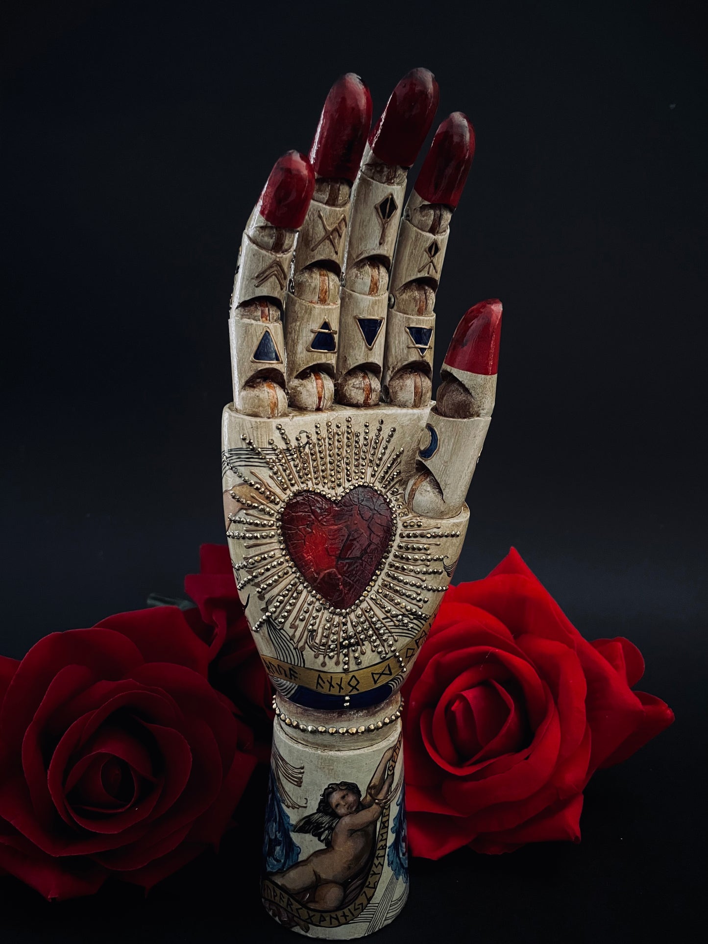 Wooden hand. Limited edition. Jewelry display.