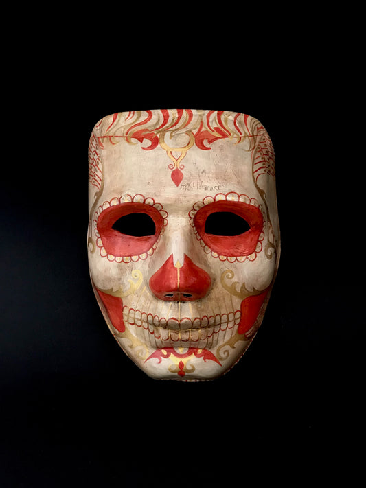 Red day of the dead mask