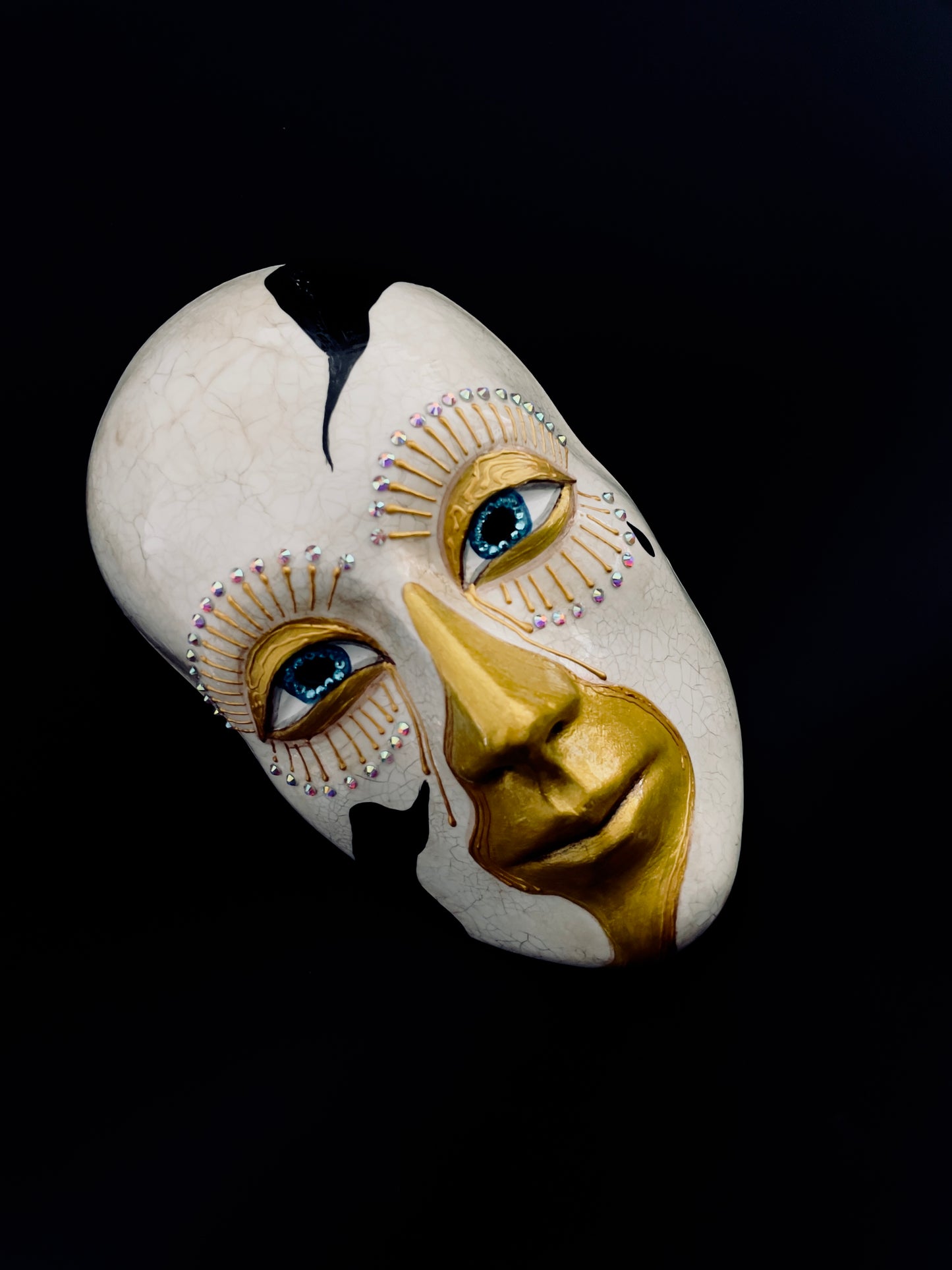 White and gold mask