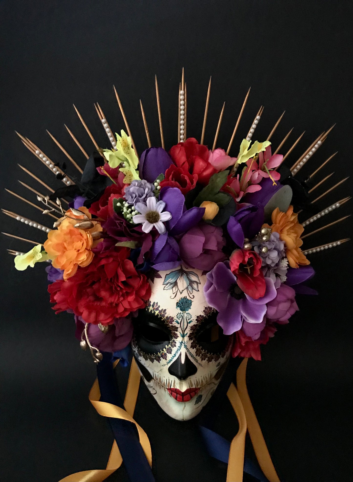 Rainbow Catrina mask