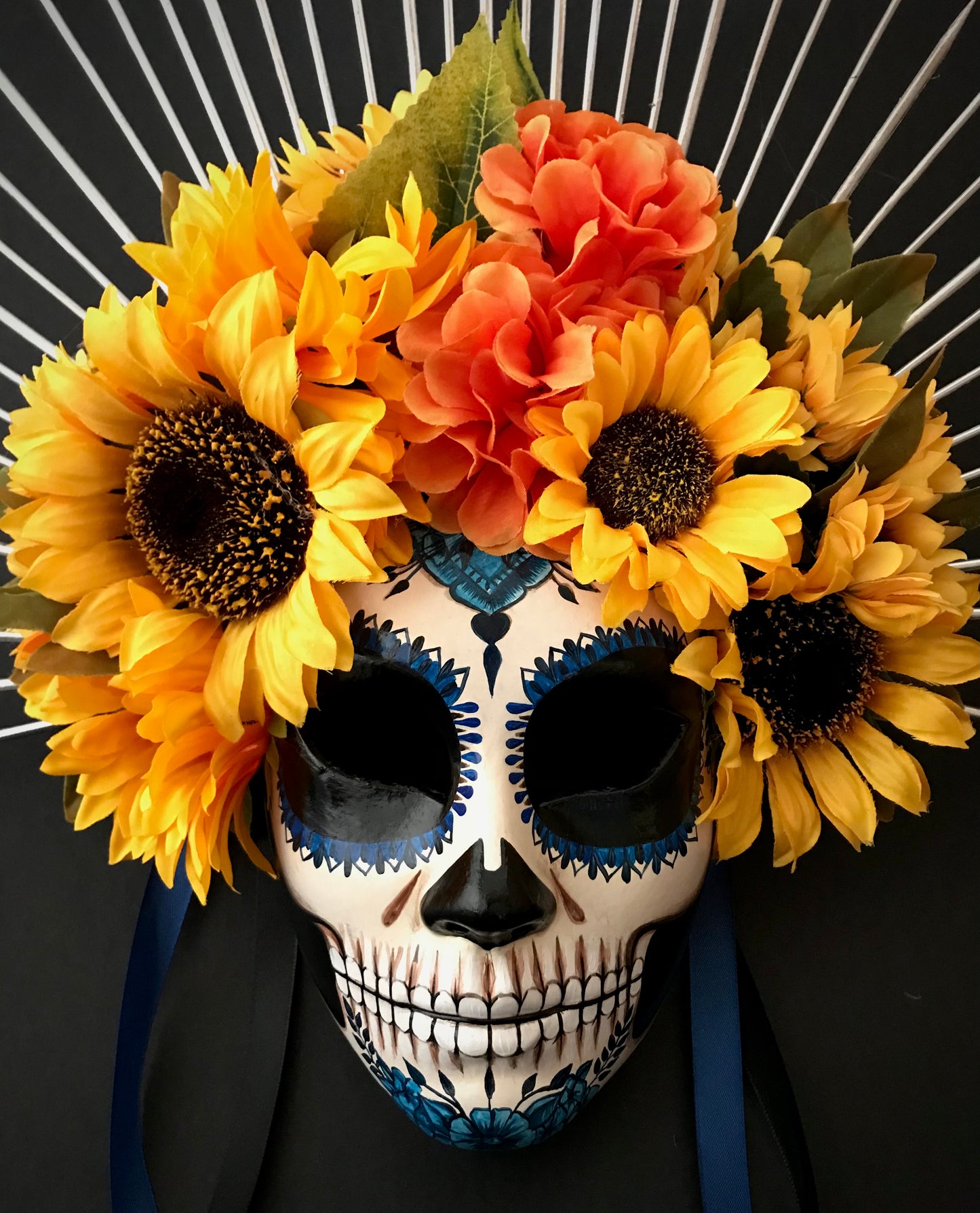 Blue Catrina with sunflowers