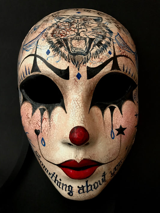 Pierrot mask with tattoos