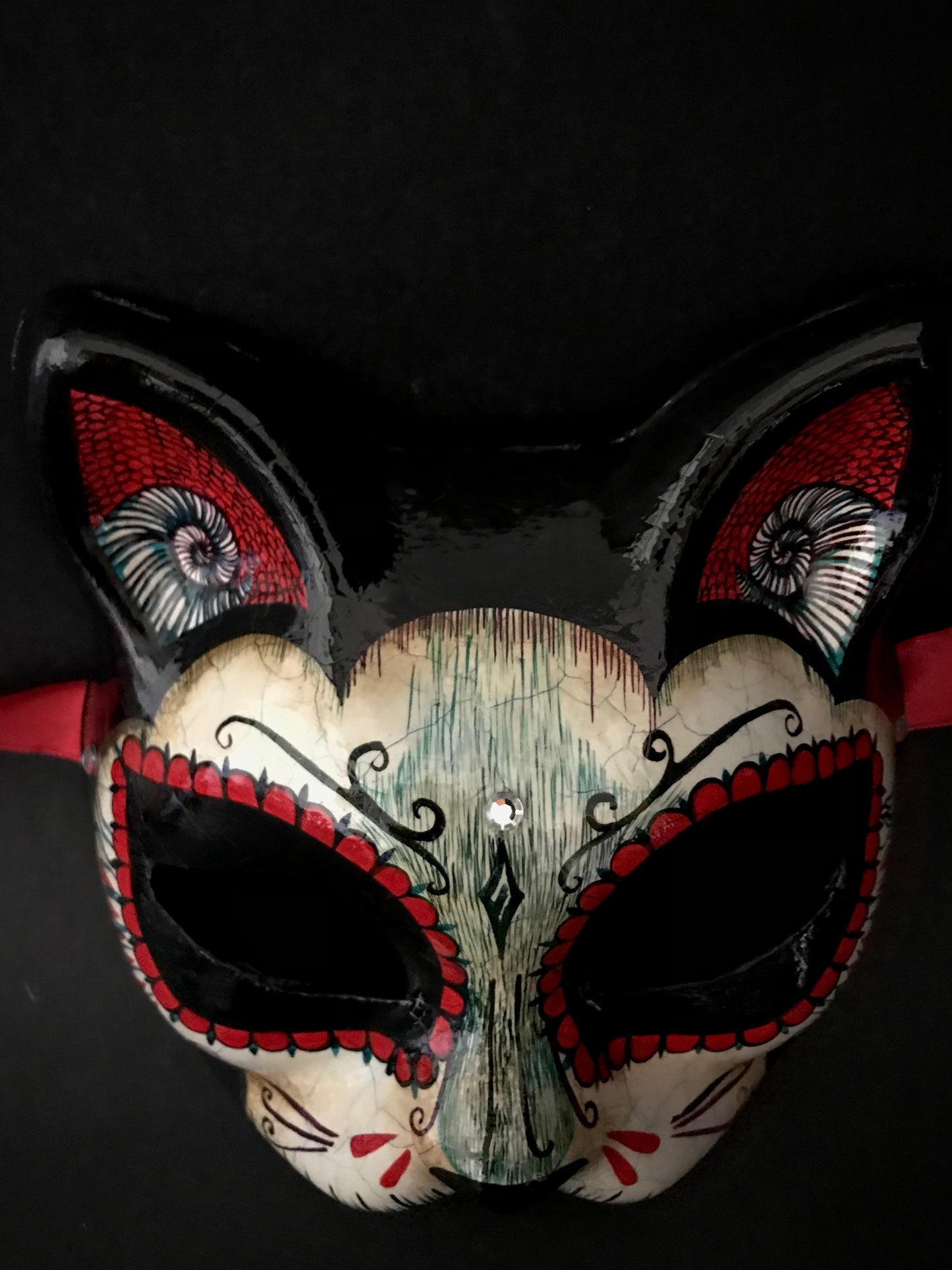 Day of the dead cat mask