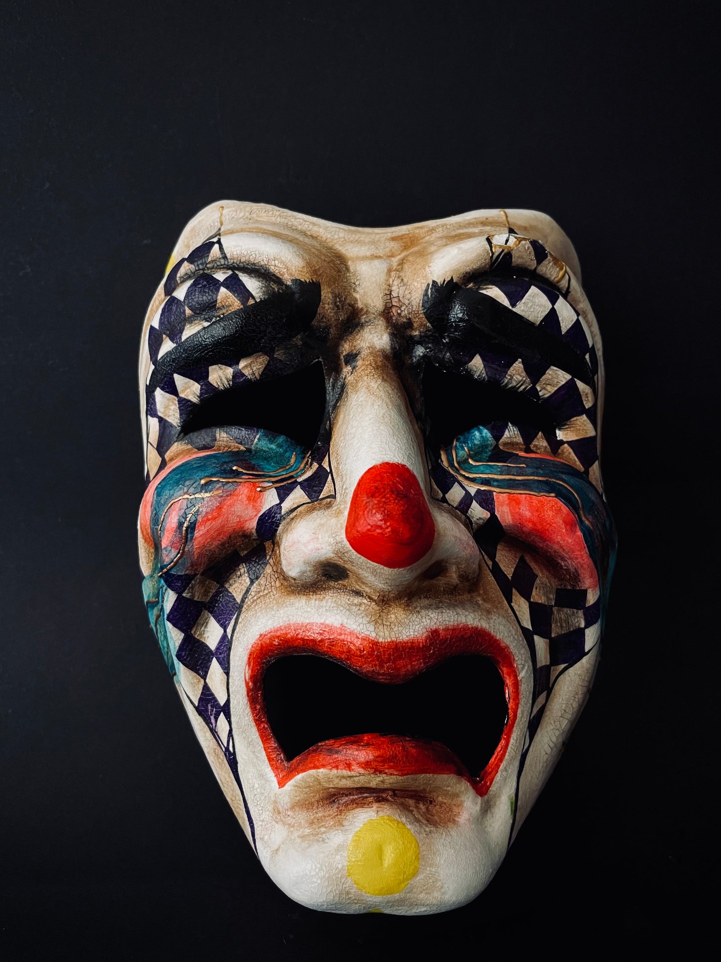 Tragedy mask. Tragic clown.