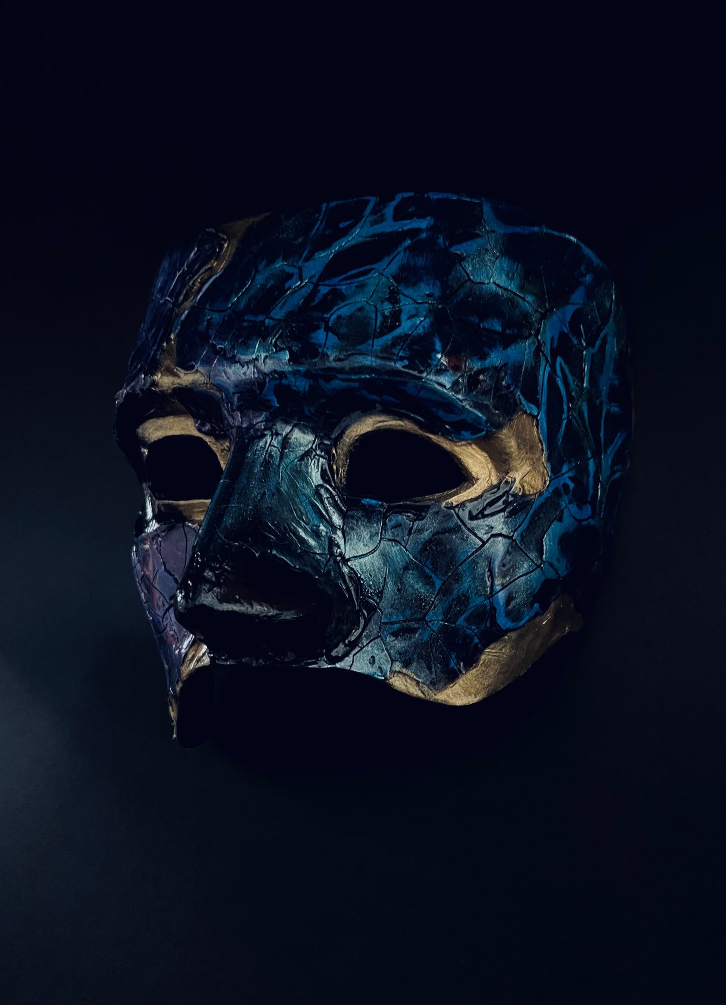 Blue mask. Masquerade mask for men