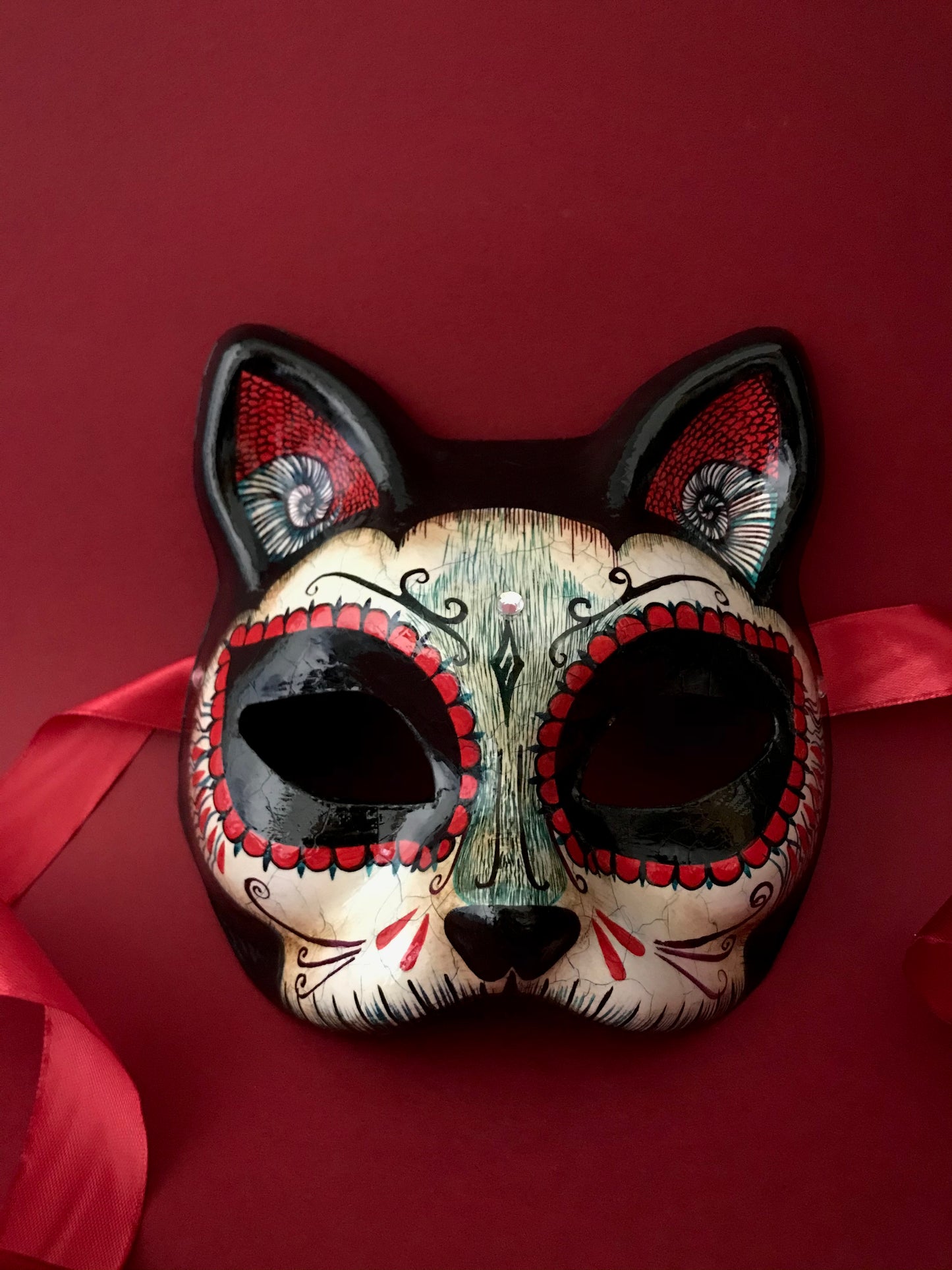 Day of the dead cat mask