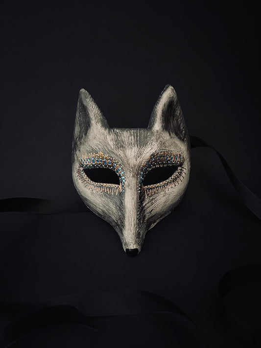 Grey fox mask. Animal mask.