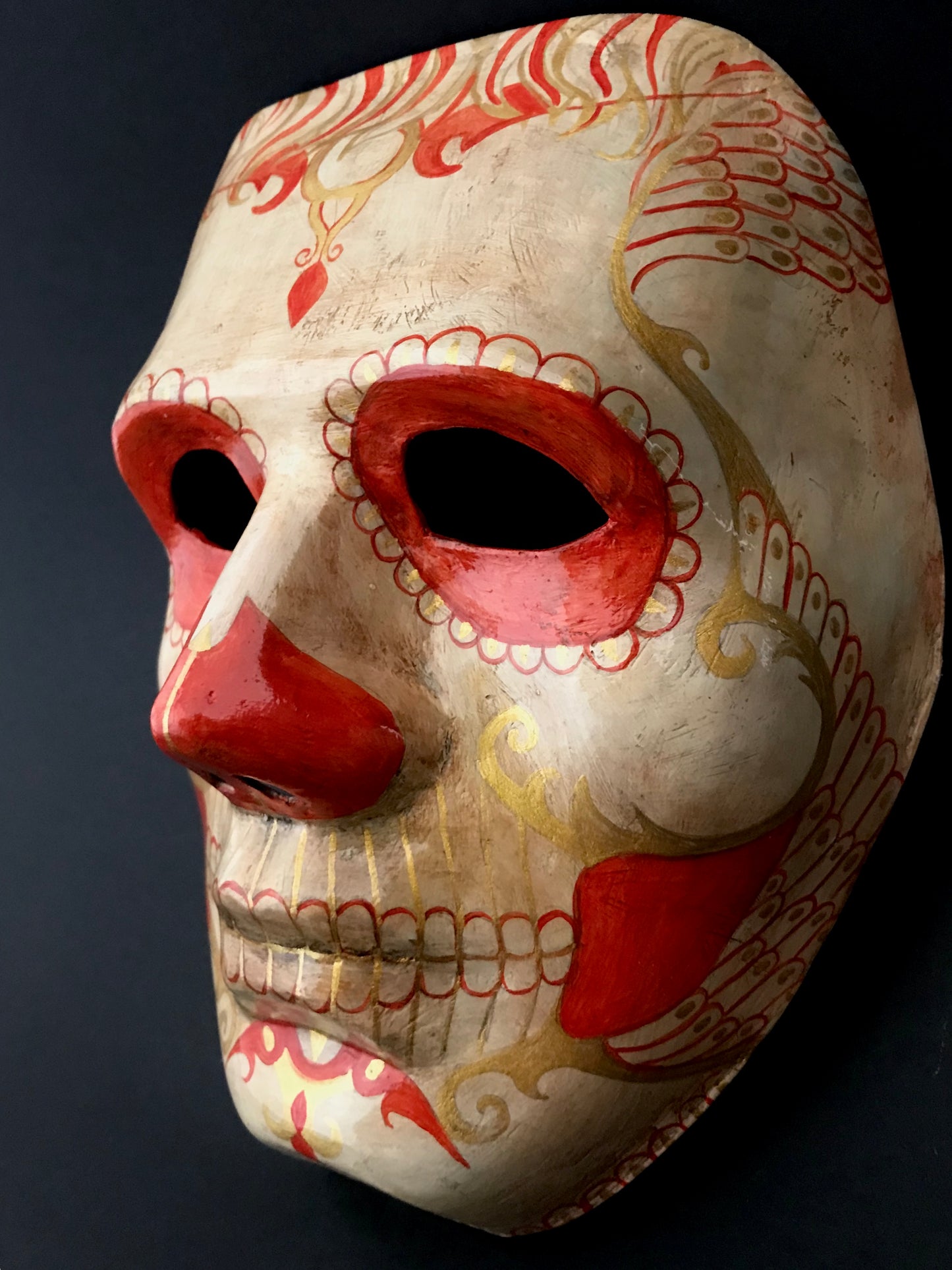 Red day of the dead mask