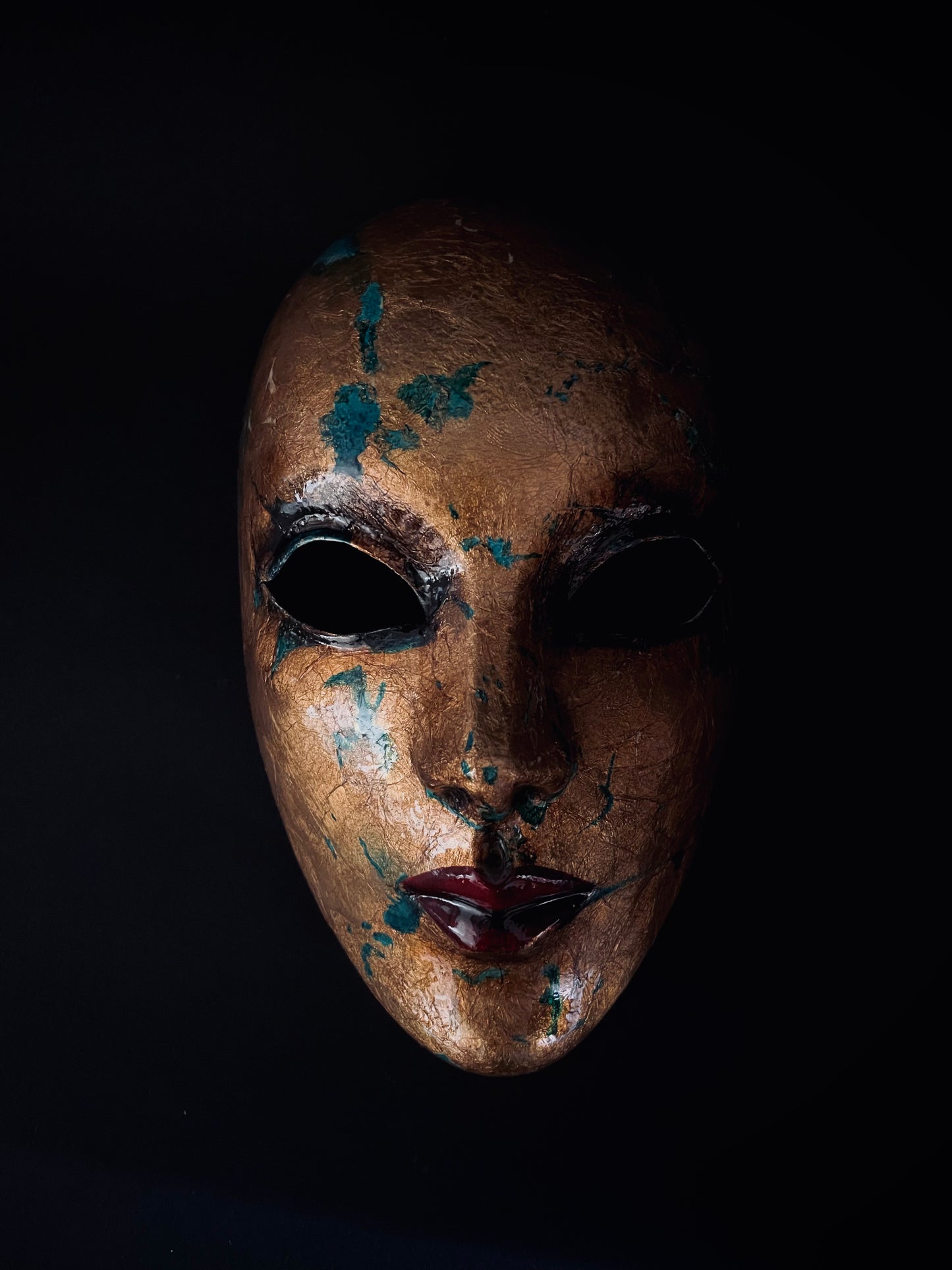 Gold face mask. Masquerade mask