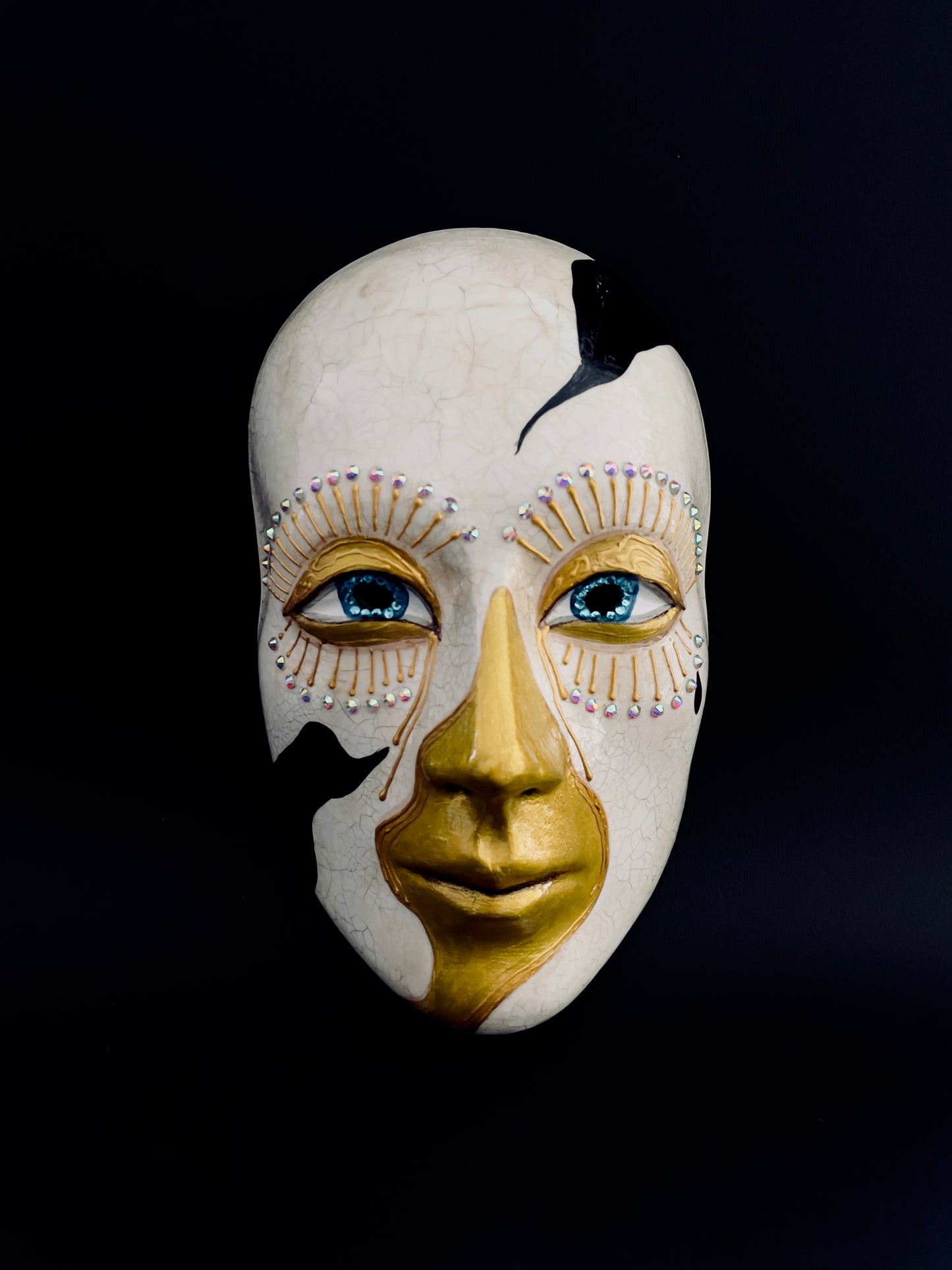 White and gold mask