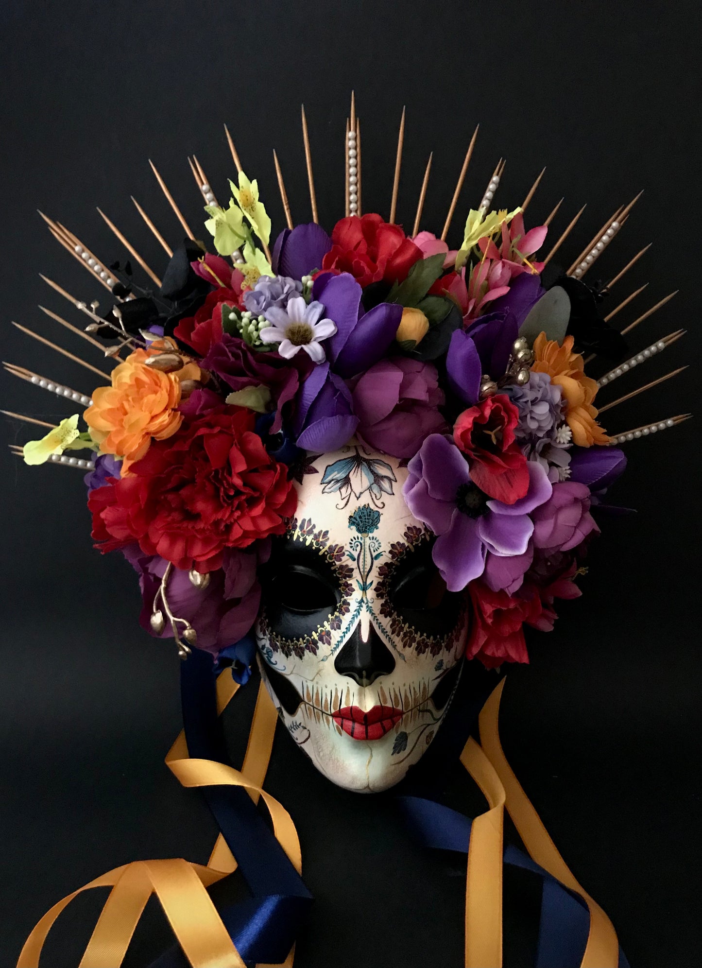 Rainbow Catrina mask