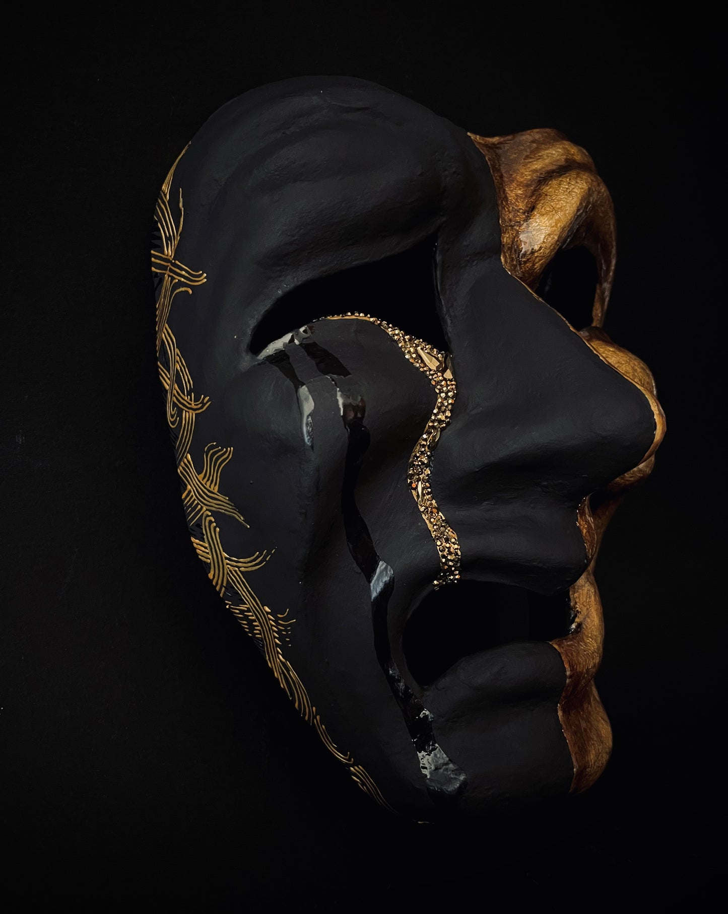 Comedy and tragedy mask. Venetian style mask