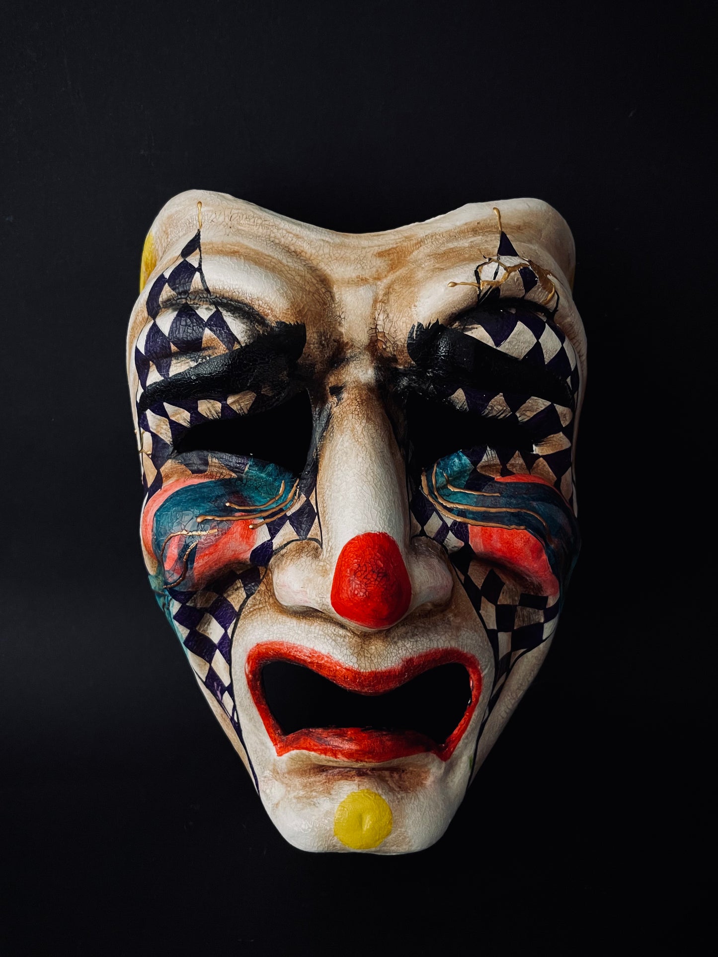 Tragedy mask. Tragic clown.