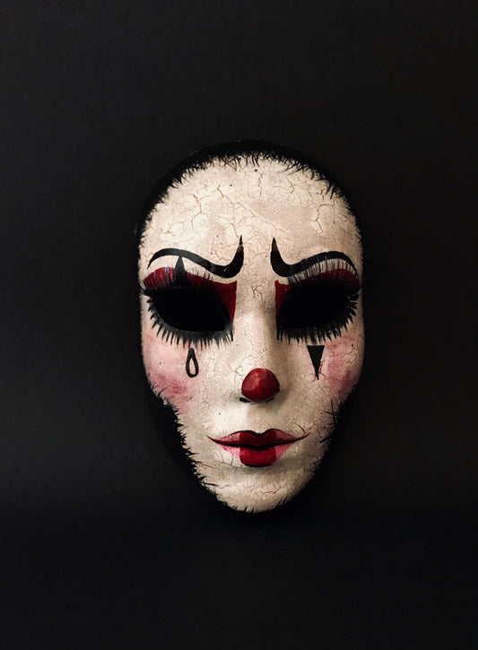 Pierrot mask with fake eyelashes