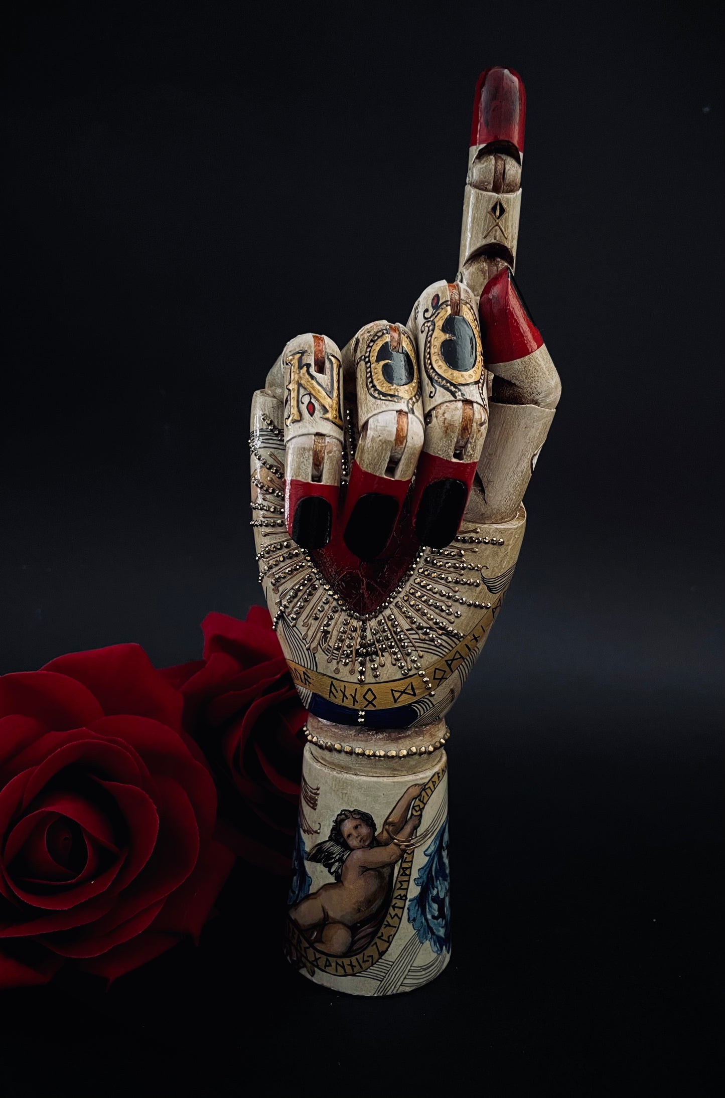 Wooden hand. Limited edition. Jewelry display.