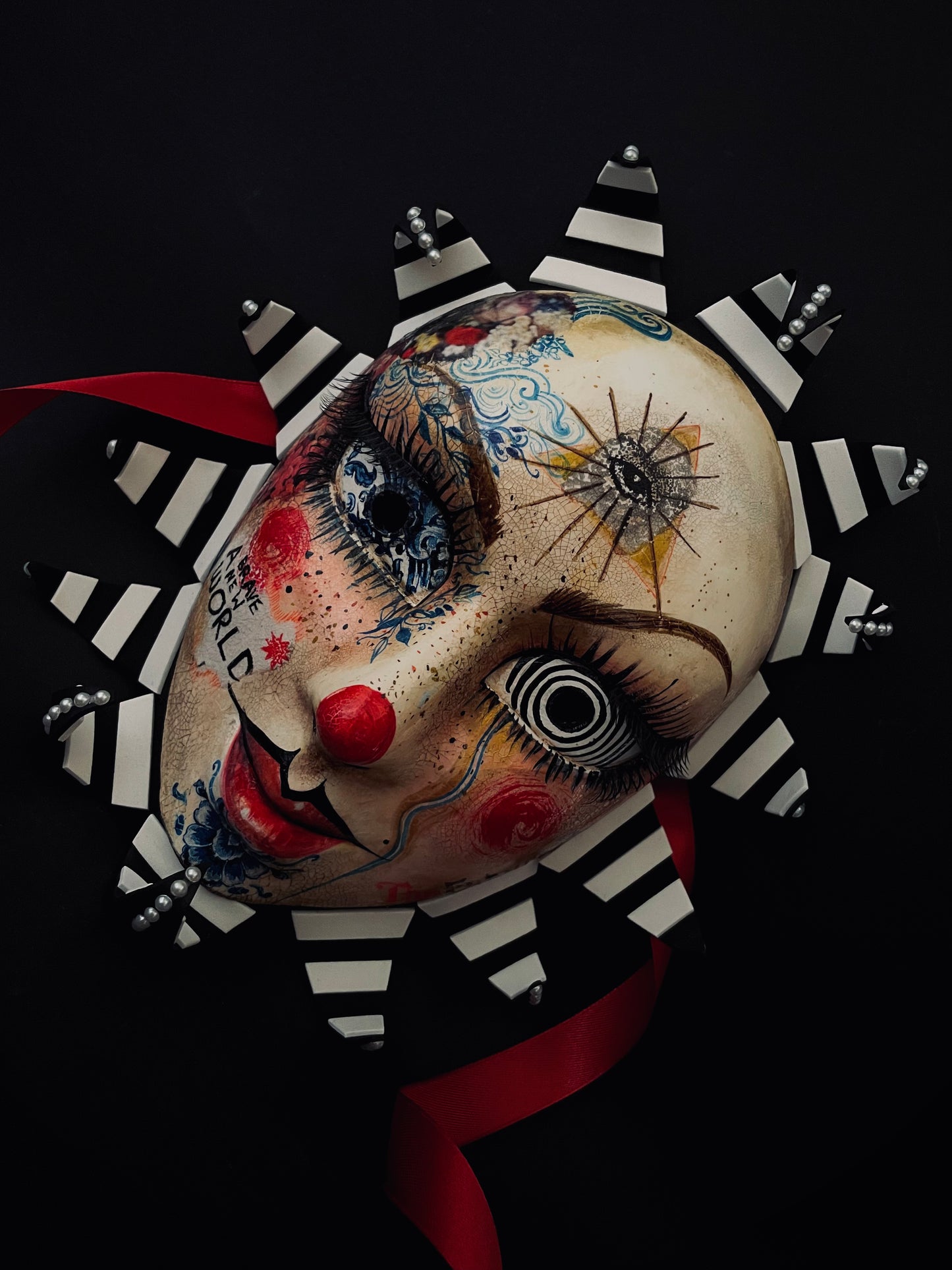 Moretta clown mask. Carnival mask