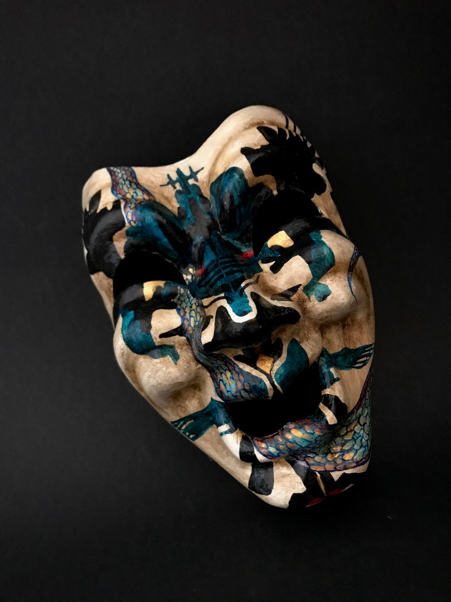 Inkblot clown mask. Clown with snakes