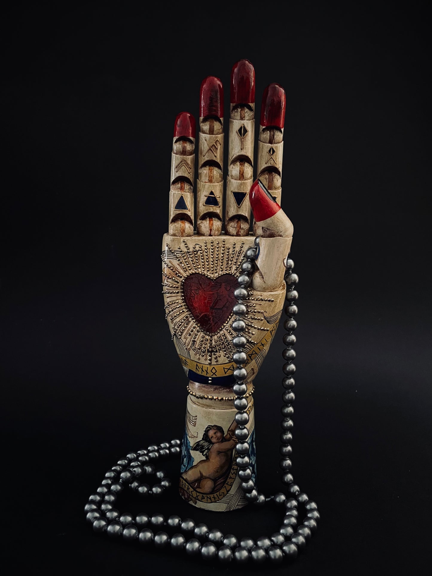 Wooden hand. Limited edition. Jewelry display.