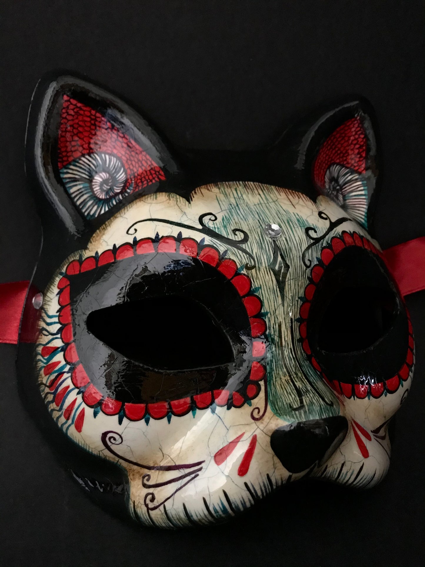 Day of the dead cat mask