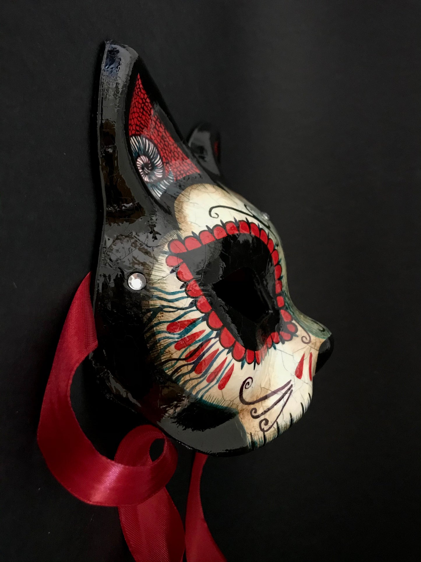 Day of the dead cat mask