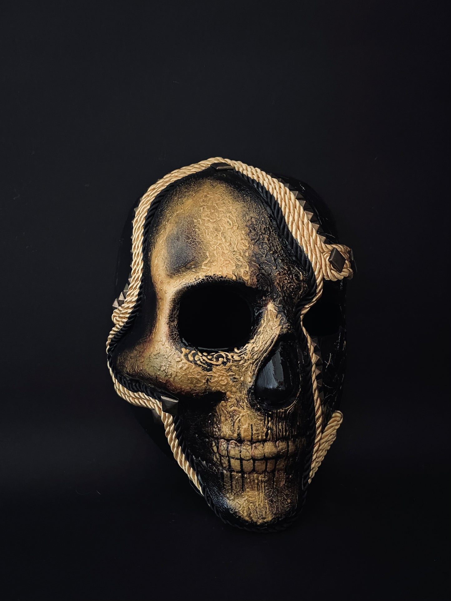 Skull mask.  Riveted skull mask